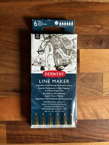 Derwent Line Maker Pens 3 Pack New Black Fineliner Marker - Picture 1 of 3