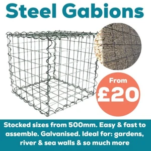 Steel Gabion Baskets Perfect For Retaining Walls & Multiple Sizes Available - Picture 1 of 5
