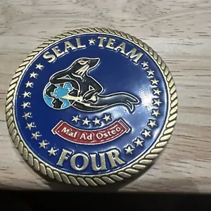 Naval Special Warfare SEAL Team 4 Black SEAL Navy Challenge Coin. - Picture 1 of 9