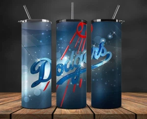 20 oz Los Angeles Dodgers MLB Baseball Tumbler & Metal Straw Light the Night - Picture 1 of 3