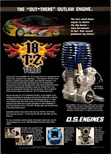 OS ENGINES RC 18 TZ Turbo Outlaw Engine Print Ad Wall Art Decor Ephemera - Picture 1 of 1
