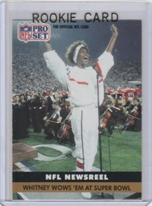 WHITNEY HOUSTON Singer ROOKIE CARD NFL Newsreel 1991 PRO SET SUPER BOWL ANTHEM! - Picture 1 of 2