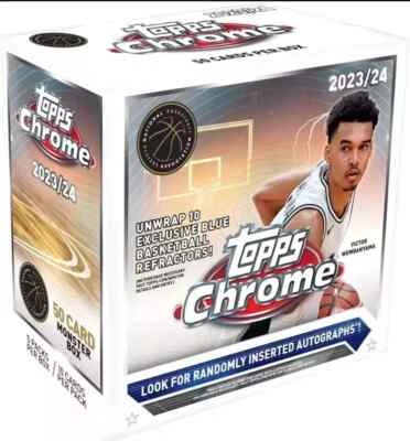 2023-24 Topps Chrome Basketball (NBA Monster Box or Value Box) Wembanyama Cards
