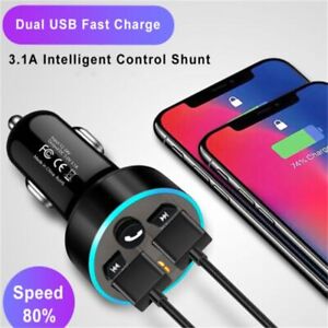 Wireless Bluetooth FM Transmitter Fast Charger Adapter Car Charger MP3 Player
