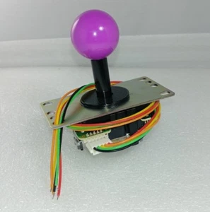 Japan Sanwa Joystick Violet JLF-TP-8YT-SK & GT-Y & Harness Video Arcade Parts - Picture 1 of 4