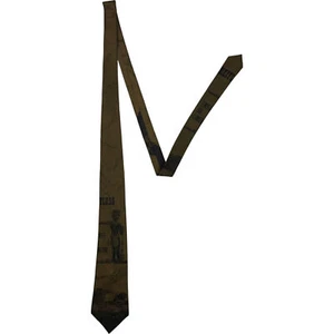 Jean Paul Gaultier Silk Printed Amazon Tribal Graphic Tie Brown - One Size - Picture 1 of 4