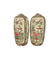 Antique Pair Ornamental Vases Made In Macau - Picture 1 of 7