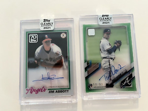 2021 Topps Clearly Authentic 2 Card Lot Jim Abbott and Tucker Davidson