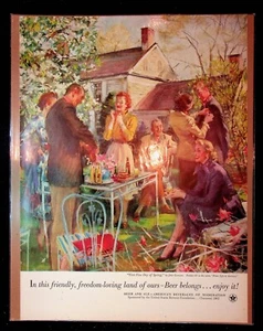 1950s US Brewers Foundation John Gannam Spring Art Vintage Print Ad - Picture 1 of 1