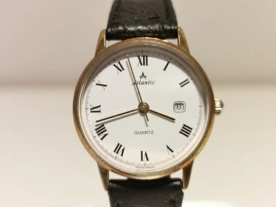 VINTAGE CLASSIC BEAUTIFUL GOLD PLATED 27mm LADIES QUARTZ WATCH "ATLANTIC"  - Image 1 of 4