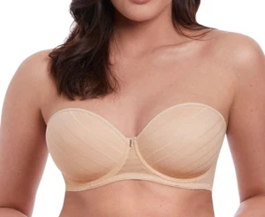Freya Lingerie Cameo Underwired Deco Strapless Moulded Bra 3163 SAND 28FF NEW - Picture 1 of 3