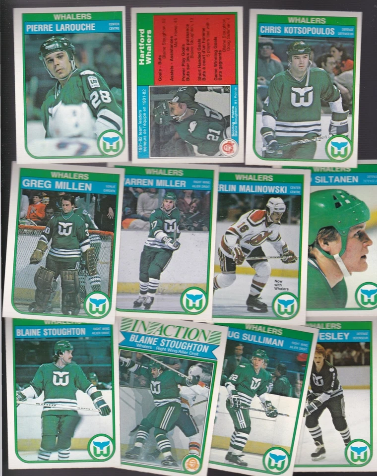 1982 OPC Team Lot of 11 Hartford WHALERS NM+ o-pee-chee LAROUCHE STOUGHTON  - Image 1 of 1