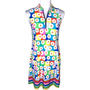 Ivy Lane Retro Daisy Print Sleeveless Dress Size PS Small  0005 - Picture 1 of 12