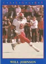 1990 JOGO CFL WILL JOHNSON CALGARY STAMPEDERS #36 (NORTH EAST LOUISIANA)
