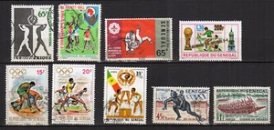 Sénégal années 60-70 lot de 9 timbres oblitérés sport /TE3231 - Imagen 1 de 1