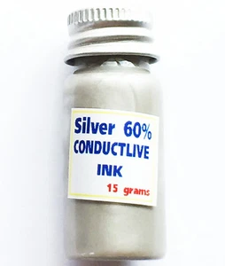 Silver Conductive Paste Paint Ink PCB Membrane Screenable 60% Silver 15 grams - Picture 1 of 3
