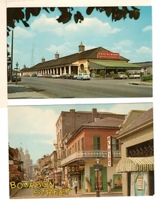 Lot von 2 Vintage New Orleans Chrom Postkarten Cafe Du Monde & Bourbon Street-BR1 - Bild 1 von 6