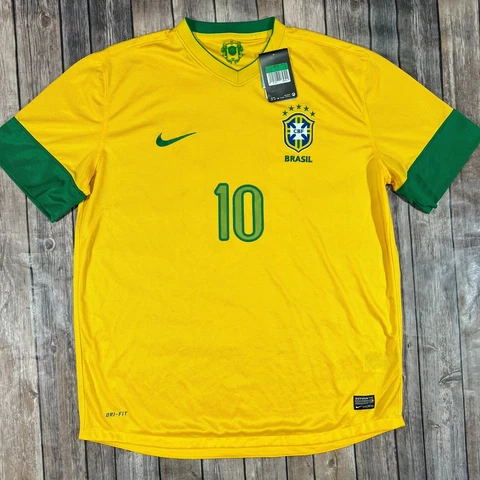 NEW! Brazil 2012 Nike #10 Home Jersey XL Mens Yellow Kit Shirt Soccer NWT Cover