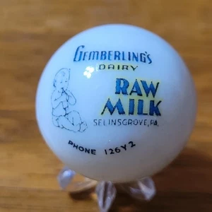 GEMBERLING'S MILCH MILCH MILCHKÄNNEREI BAUERNHOF WERBUNG MARMOR 1" STÄNDER SELINSGROVE PA - Bild 1 von 4
