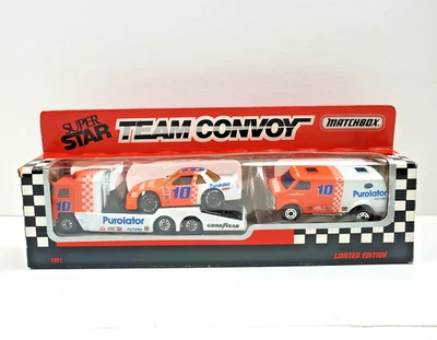 Matchbox Super Star Team Convoy Derrike Cope #10 Purolator 1/64 Vintage 1991 - Image 1 of 4