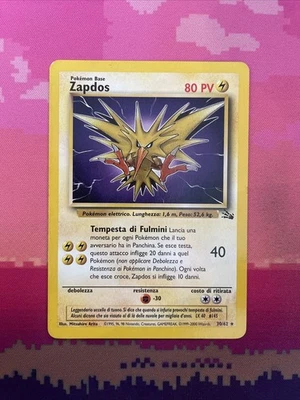 Pokemon Card Zapdos Fossil Rare Italian 30/62 Near Mint - Image 1 of 2