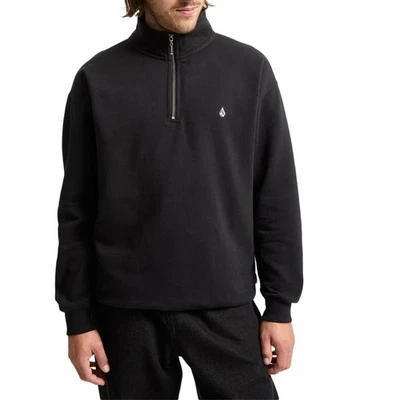 Volcom Single Stone Viertel Zip Sweatshirt - Schwarz - Bild 1 von 4