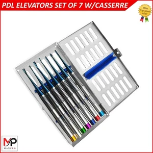 Dental Luxating Elevators PDL Periotome Set of 7 With Sterilization Cassette - Picture 1 of 4