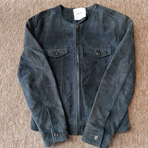 Mango Women’s Size 6 Pigskin Suede Leather Jacket, Dark Grey Black Zip, EUR XS. - Picture 1 of 24