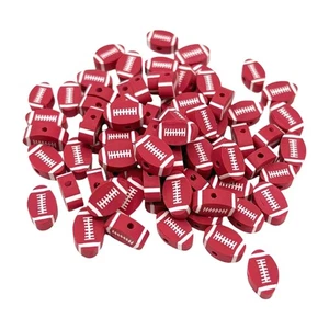 200 Pieces Soft Clay Football Beads For Creative Jewelry Projects Sports Theme - Picture 1 of 8