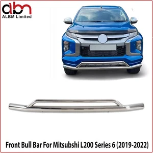 FRONT STAINLESS  BULL BAR NUDGE SPOILER FOR MITSUBISHI L200 SERIES 6 2019-2022 - Picture 1 of 13