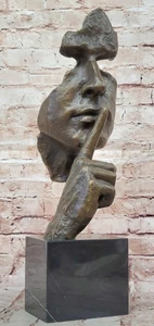 SCULPTURE STATUE BRONZE SOCLE EN MARBRE DE GRANDE TAILLE 49 CM HOMMAGE A DALI - Picture 1 of 10