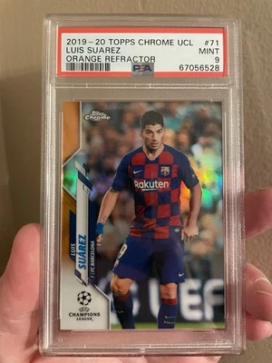 2019-20 Topps Chrome UCL Orange Refractor #71 Luis Suarez /25 PSA 9 Mint - Image 1 of 2