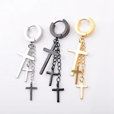  6 PCS Schmuck Edelstahl Ohrringe Stecker Durchdringende Für Männer - Bild 1 von 4