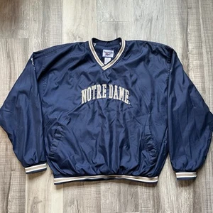 Reebok XXL Vintage Notre Dame Fighting Irish Lined Pullover Windbreaker NCAA - Picture 1 of 8