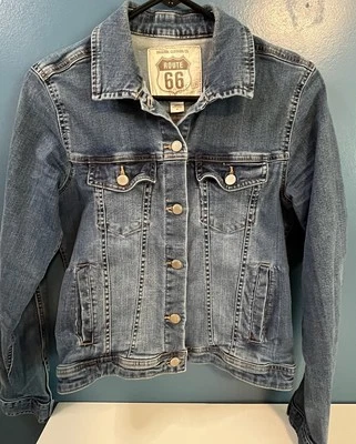 Route 66 Denim Jean Button Up Long Sleeve Jacket in Women’s Size Large  - Image 1 of 4