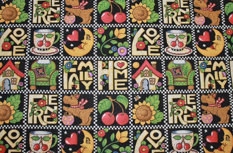 Mary Engelbreit NEW FABRIC Home, Family, Friends, Scottie -  3 Yards, Cotton - Image 1 of 3