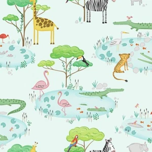 Crocodile Lake Light Teal 90932 Wallpaper by Holden Decor Kids Room Playroom - Picture 1 of 2