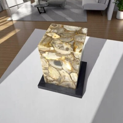 Lámpara de piedra de ágata pulida - Luz de acento de cristal natural para dormitorio u oficina Foto 1 de 4