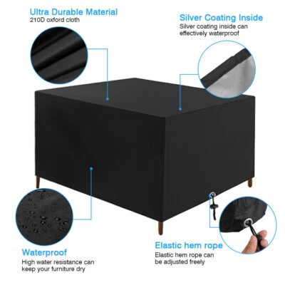 NEVERLAND Large Heavy Duty Waterproof Garden Patio Furniture Cover for Rattan Table Cube