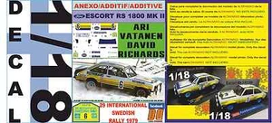 ANEXO DECAL 1/18 FORD ESCORT RS 1800 MK II ROTHMANS ARI VATANEN SWEDISH R. (04) - Picture 1 of 1