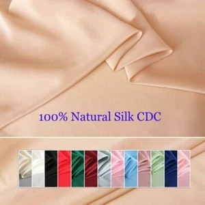 1 Yard Qualität Naturseide CDC Stoff für Kleid 100 reine Seide Crepe De Chine - Bild 1 von 31