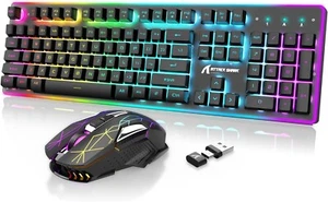 Attack Shar RGB kabellose Gaming-Tastatur und -Maus Regenbogen hintergrundbeleuchtet wiederaufladbar - Bild 1 von 20
