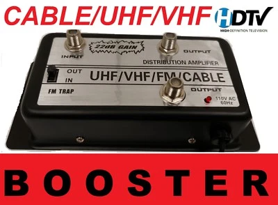 HD DISTRIBUTOR AMPLIFIER SIGNAL BOOSTER SPLITTER ANTENNA CABLE TV AMP OVER AIR - Image 1 of 4