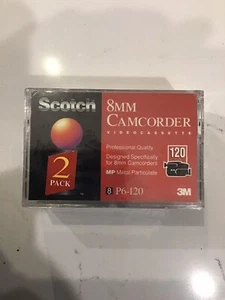 2 - Scotch 8 MM Videocámara Videocassette Cinta Sellada P6-120 3M - Imagen 1 de 2