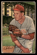 1952 Bowman (Damaged) Robin Roberts Baseball Card Philadelphia Phillies #4