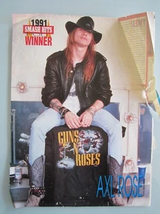 1991 Smash Hits poster Axl Rose - Imagen 1 de 1