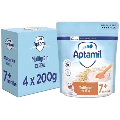4 x 200g Aptamil Multigrain Baby Cereal Suitable From 7+ Months - Image 1 of 4