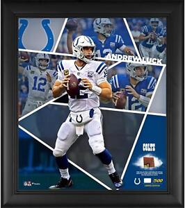 Andrew Luck Colts FRMD 15x17 Impact Collage with a Piece of GU Football-LE/500