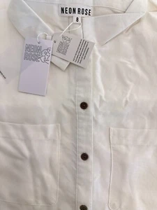 Neo Rose Kleid weiß knöpfe lang party lässig Dame business empfang modern design - Bild 1 von 7