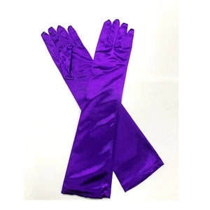 Purple Long Gloves Wedding Prom Fancy Dress Oprah Costume Dress Wear Masquerade - Picture 1 of 5